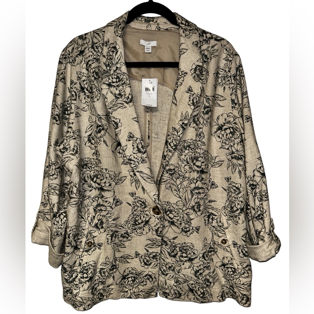 J. Jill NNC Desert Bloom Linen Blend Blazer/Jacket. Sz Large